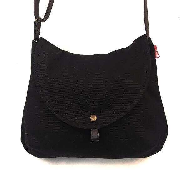 Bolso de tela negro hecho - Maisi Large Noir | La Creativa